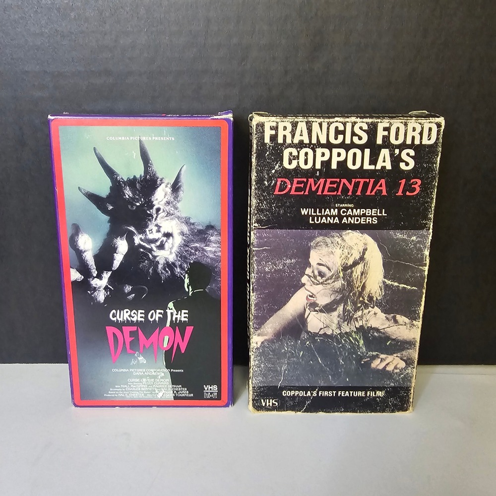 Curse of the Demon VHS and Dementia 13 VHS Horror Movies RARE